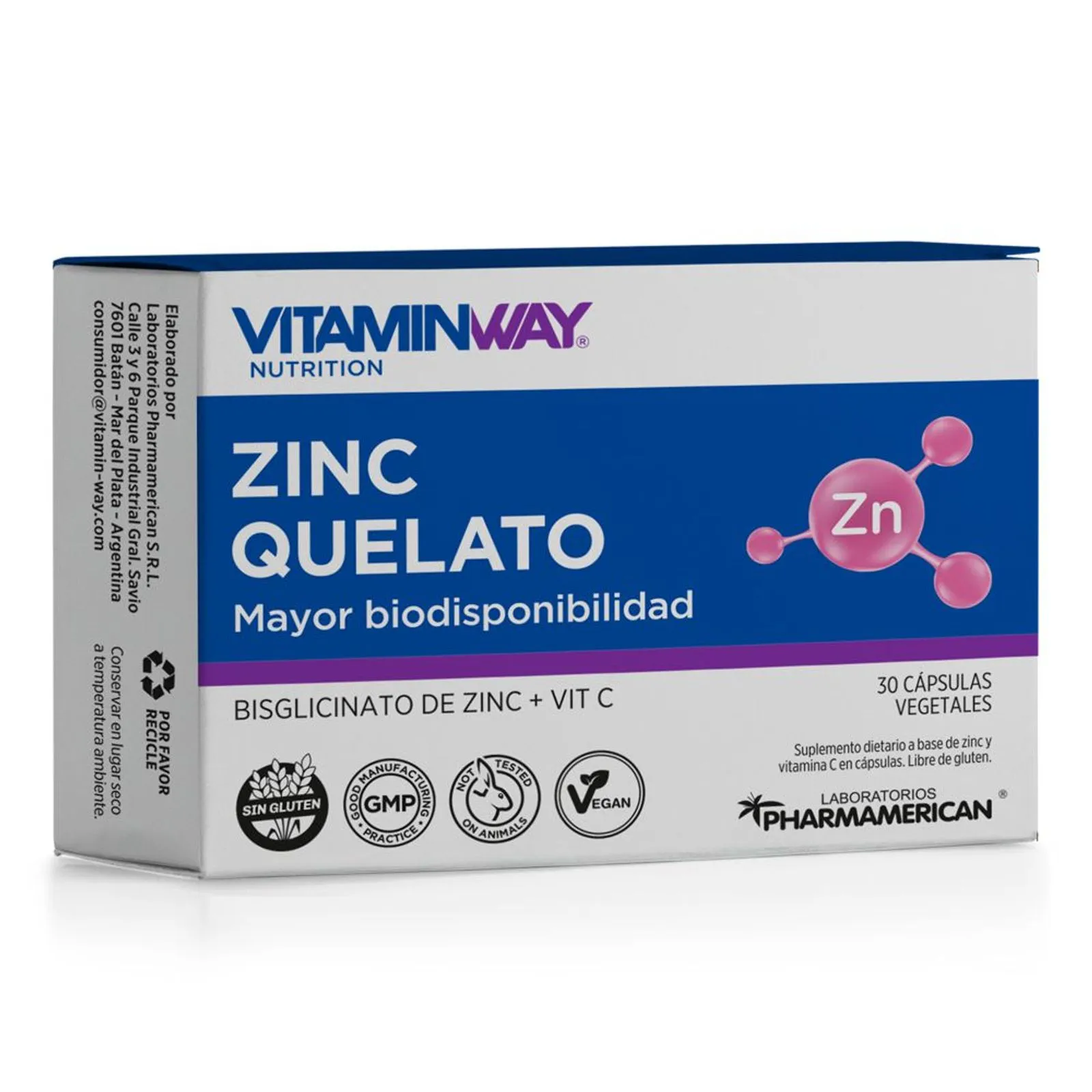 Vitamin Way Zinc Quelato — 30 unidades