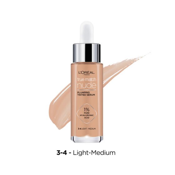 L'Oréal Paris True Match Nude Sérum con Color Tono 3-4 Light Medium