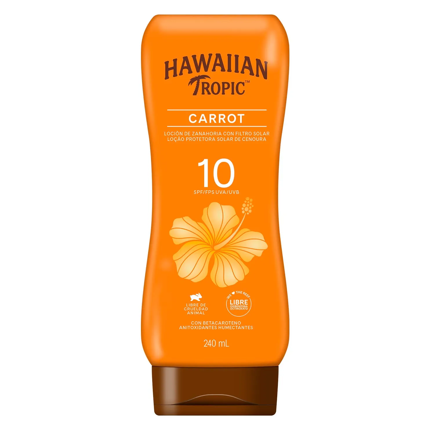 Hawaiian Tropic Bronceador FPS 10 con Zanahoria — 240 ml