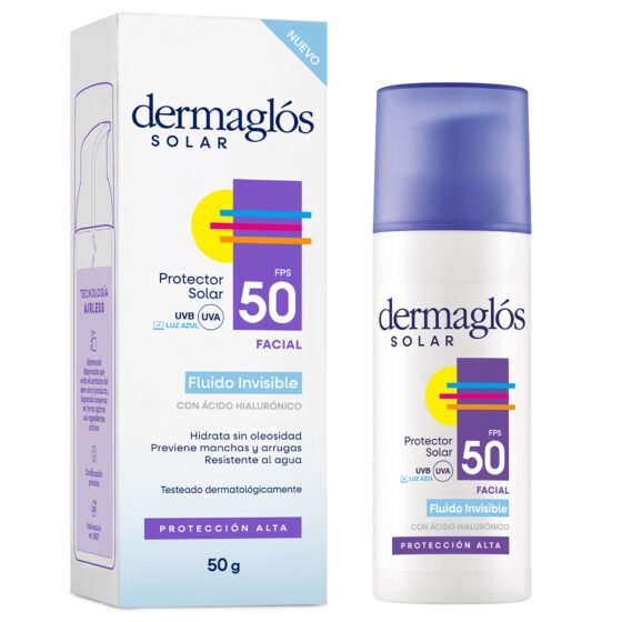 Dermaglós Solar Protector Facial Fluido Invisible FPS 50 50 g